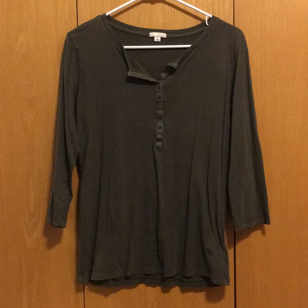 Olive green,  3/4 sleeve shirt